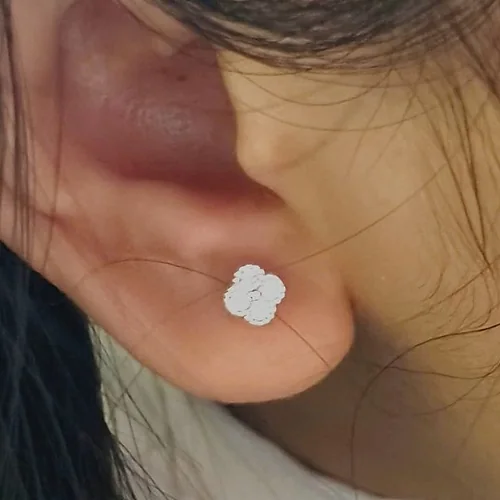 Khách đánh giá Bông tai bạc Ý mặt đá cỏ 4 lá Asimi Wishes Cluster KT28