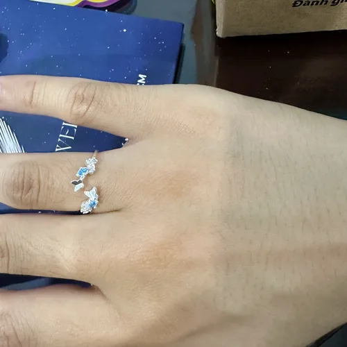 Khách đánh giá Nhẫn bạc nữ S925 Cánh Tiên Xanh Asimi Azure Flutter NA25